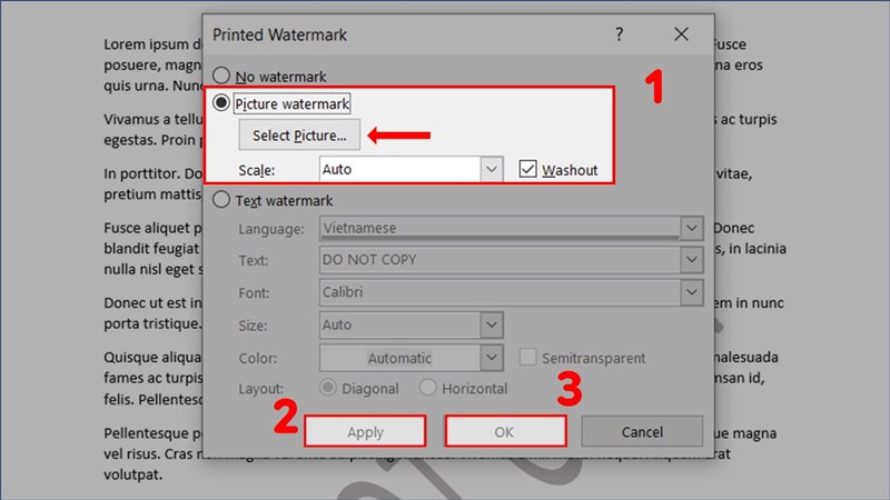 Các tùy chỉnh nâng cao khi sử dụng watermark chìm