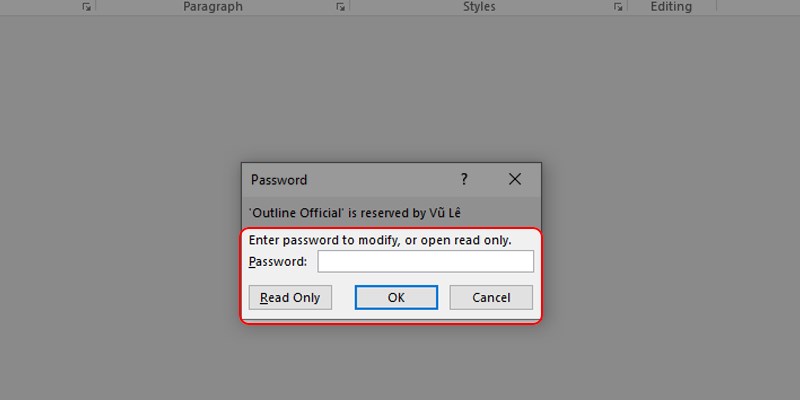 Mở file Word đã được bảo mật bằng mật khẩu