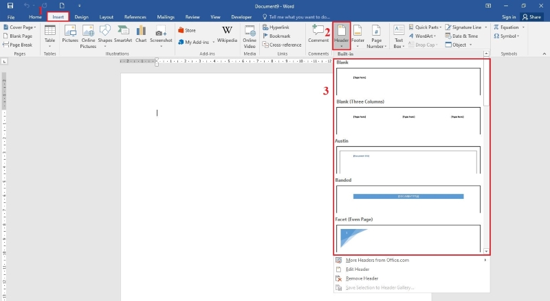 Tùy chỉnh header và footer cho từng phần